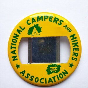 National Campers & Hikers Association Name Badge Pinback Button Pin Vintage
